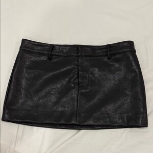 Black Faux Leather Mini Skirt